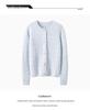 100% Pure Cashmere Women's Round Neck Loose Cable Knit Cardigan - Versatile & Casual for Autumn/Winter