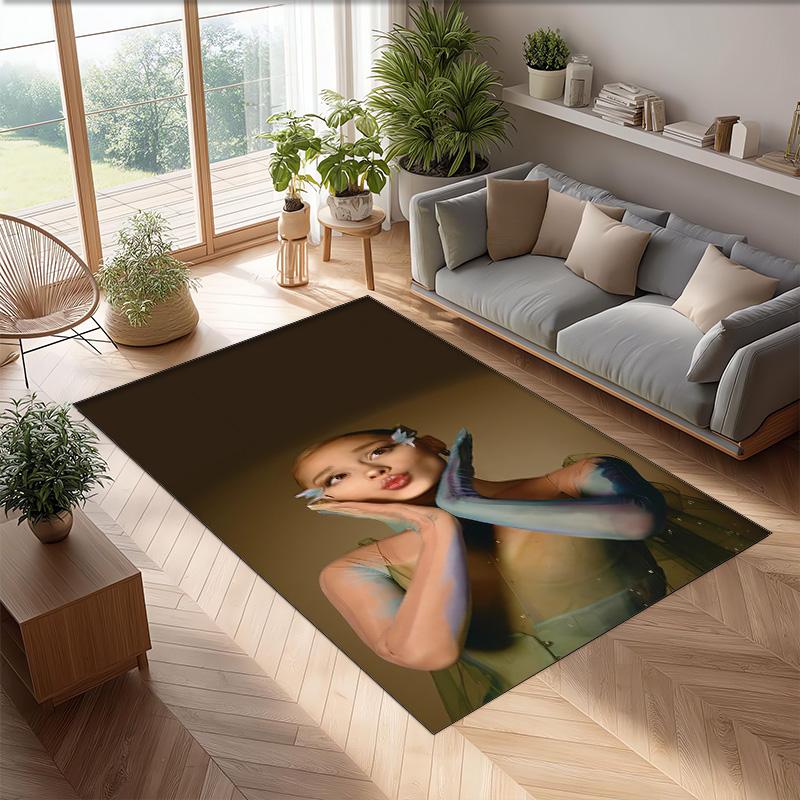 Soft Crystal Velvet Floor Rug,Ariana Grande Anti Slip Decorative Carpet, Plush Area Mat For Indoor Home Decoration