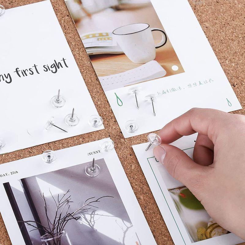 50Pcs Transparent Map Pins Multi-Purpsoe Flat Round Pushpins Decor Thumb Tacks