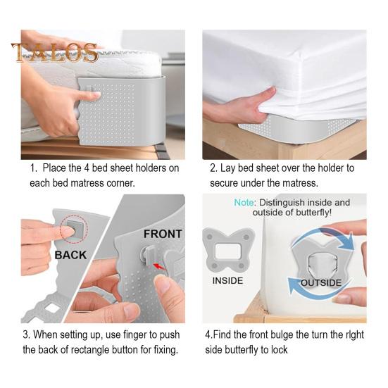 Держатель простыни с замком, держатель для простыней с застежкой-молнией, противоскользящий зажим для простыней, надежно фиксирует простыни для матрасов всех размеров