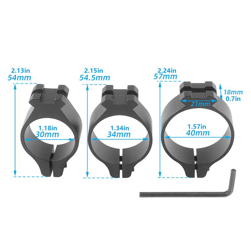 55Mm High Aluminum Alloy Fixture 21Mm Rail Flashlight Fixture Scope Tube Clamp Flashlight Accessories 30Mm Clamp Ring Fixture