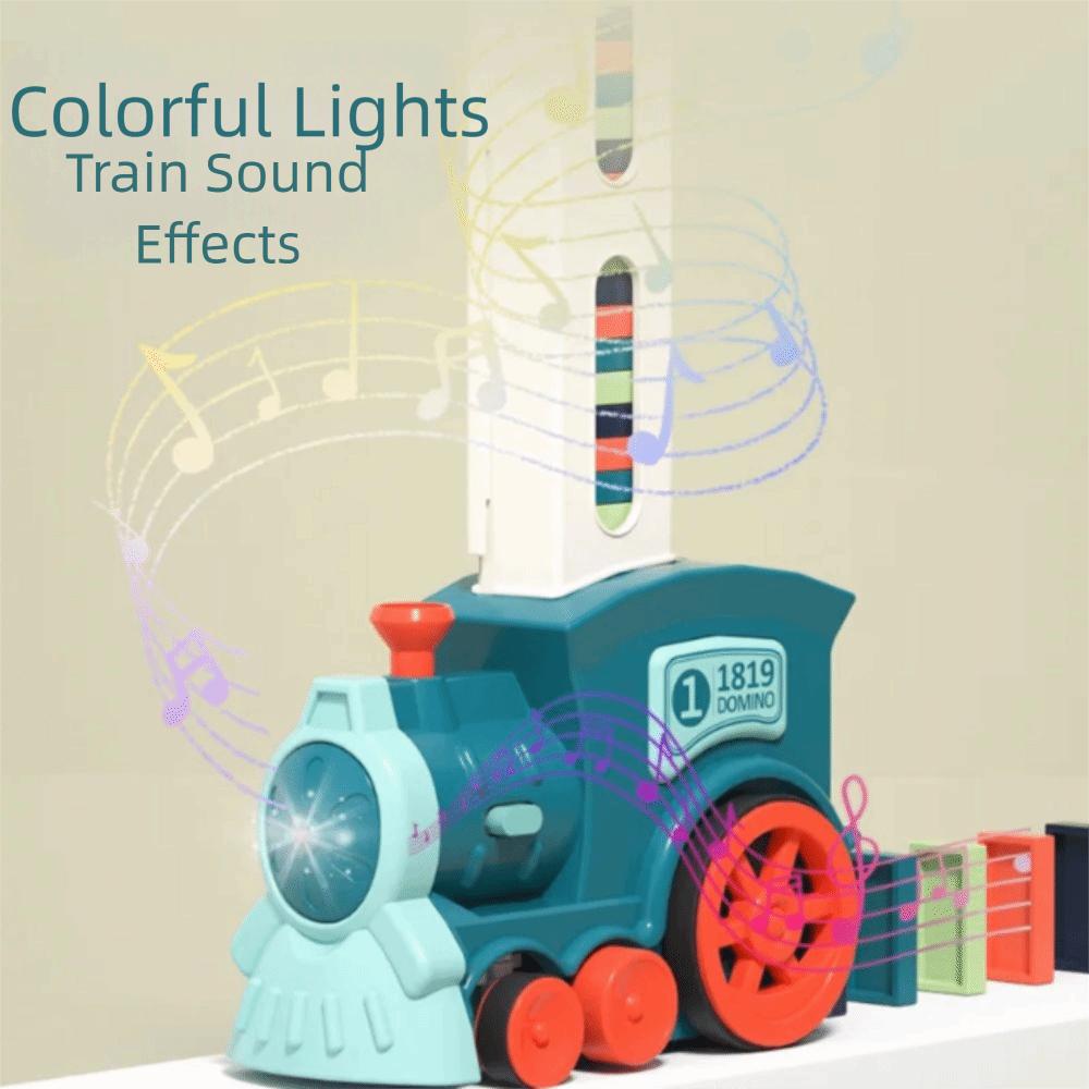 Automatic Laying Domino Train Sound Light Electric Train Intelligent Children Toy Kids Puzzle