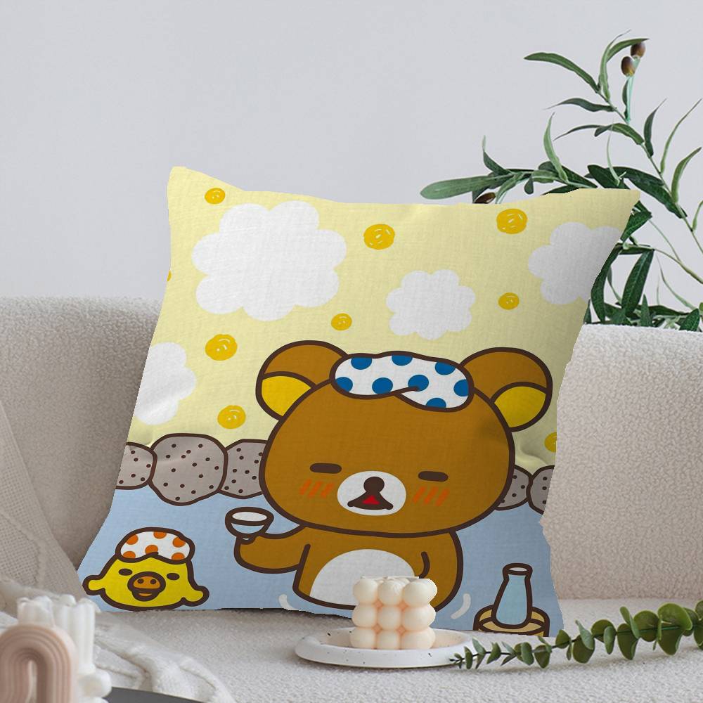 Cartoon Rilakkuma Decorative Room Aesthetics Pillow Case Home Decor Bedroom Sofa Bed Couch Pillow Cover x