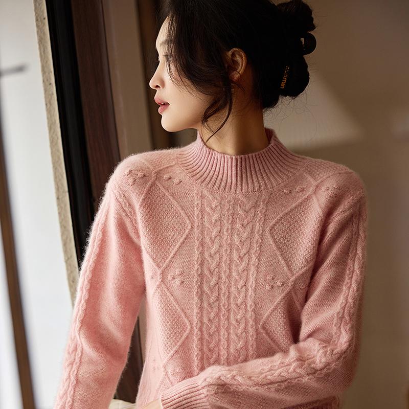 Женский кашемировый свитер Qinghe Cashmere 30% кашемир 70% шерсть Осень и Зима Пуловер Теплый и Модный