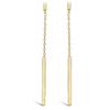 [L7041] - Gold Plated 'Choreography' Earrings - 62x2 Mm