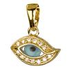 [M6677] - Gold Plated Pendant 'Eye of Fatma' Golden Blue - 20x20 Mm