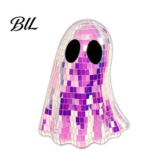 Colorful Reflective Table Centerpiece Disco Ghost Tabletop Ornament, Iridescent Mirror Mosaic Figurine, Retro Hot Girl Style Room Decor Halloween