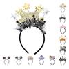 Yousheng Elastic Hair Hoop Men Women New Year Theme Headband HAPPY NEW YEAR Decoration Versatile Hair Accessory