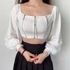 Women Y2k Chains Dark Black Gothic Zipped Tops Women Sexy Off Shoulder T-shirts Clubwear Long Sleeve Crop Tops Knit