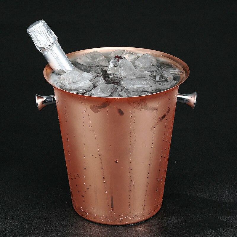 5L Stainless Steel Ice Bucket Gilded Copper Champagne Bucket Champagne Bucket | Ice Bucket and Clamps