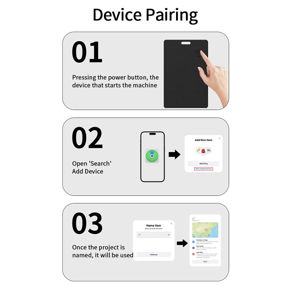 Wireless Charging Tracking Card Smart Waterproof GPS Locator Wallet Finder Works with Apple Find My App Blootooth Mini Tracker