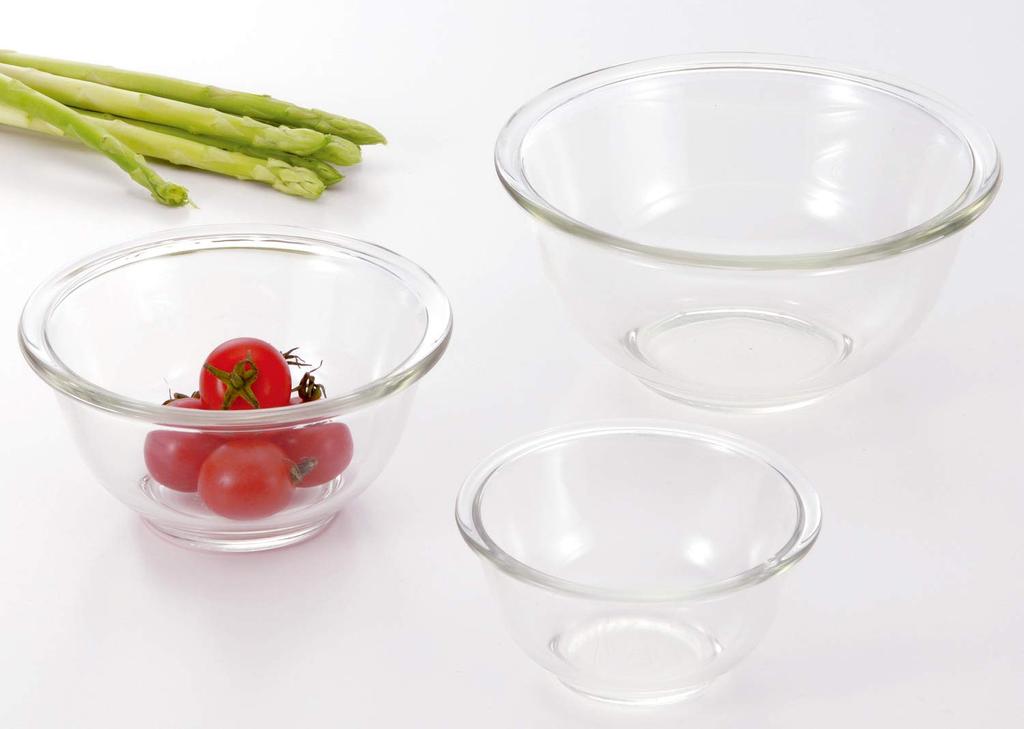 Iwaki AGC Techno Glass Heat Resistant Glass Bowl Round 3 Piece Set Safe Wide Mouth Design for Easy Mixing of Ingredients Low Center of Gravity Design