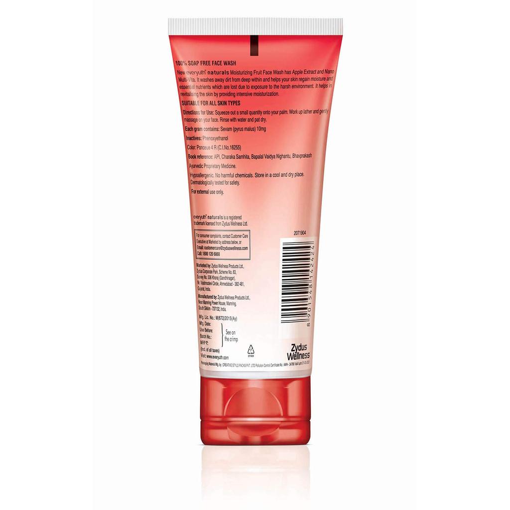 Everyuth Naturals Увлажняющий фруктовый гель для умывания, 150 г, тюбик