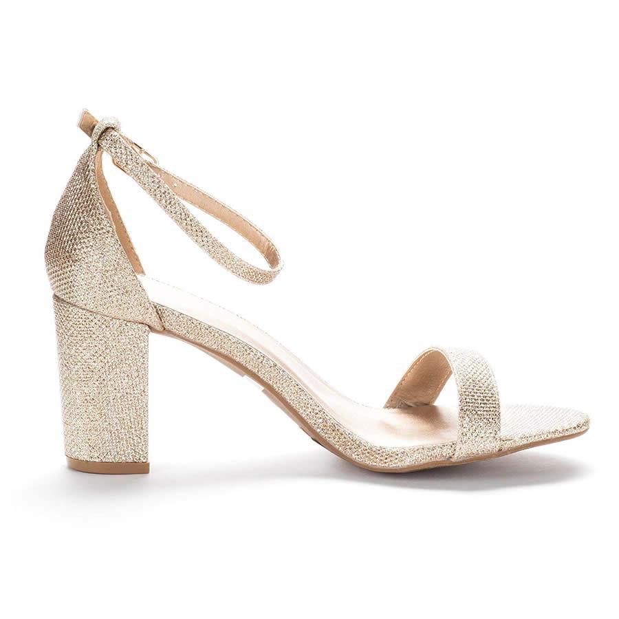 LOSLANDIFEN/женские сандалии с блестками, сексуальные сандалии с открытым носком на толстом высоком каблуке 8 см и ремешком с пряжкой, вечерние свадебные туфли серебристого и золотого цвета