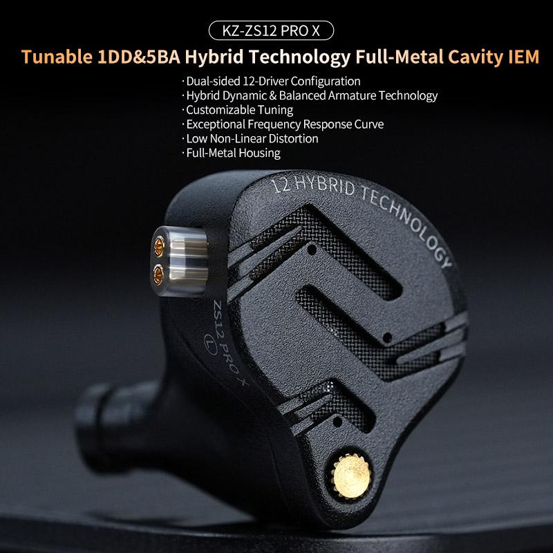 KZ ZS12 PRO X Металлические наушники 1DD+5BA Гибридные HIFI Бас Внутриканальные мониторные наушники Музыка Спорт Шумоподавление Гарнитура Новое поступление