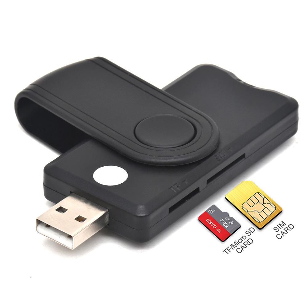 USB 2.0 All-in-One Smart Card Reader: SIM, SD, TF, ID, IC Cards