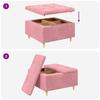 Storage Ottoman with Cushion Pink 80 x 80 x 45 cm Velvet