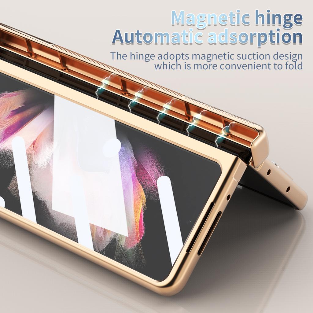 For Samsung Z Fold 4 3 Portable S Pen Mobile Phone Case for Samsung Galaxy Z Fold 3 4 5G Fold4 Fold3 Full Coverage Glass Film