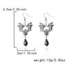 Classic Gothic Vampire Bat Earrings for Women Man Vintage Black Water Drops Crystal Bat Pendant Earrings Jewelry Accessories