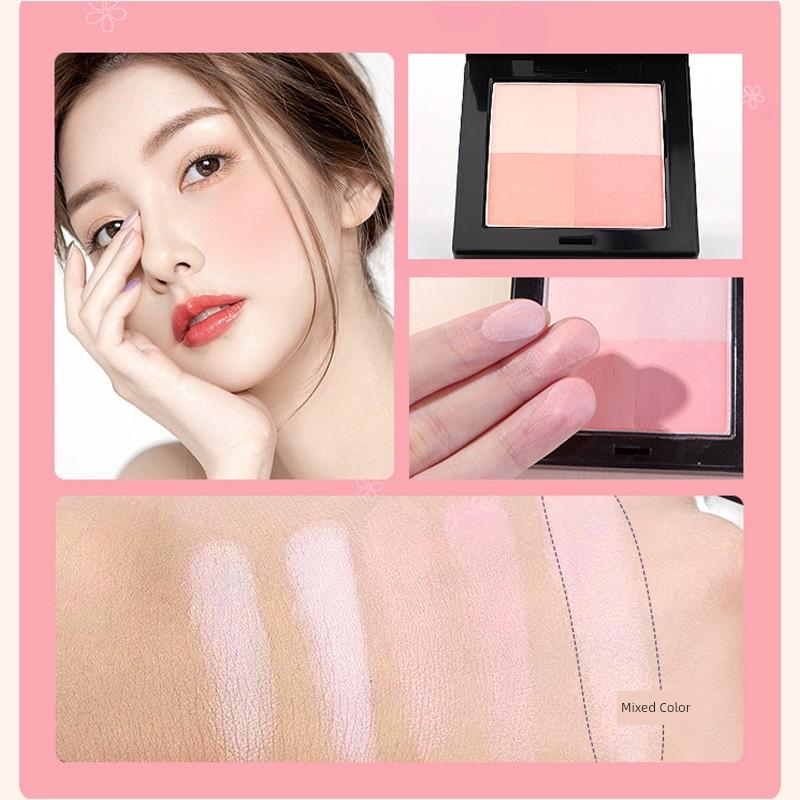 Thailand Treechada Four Colors Gingham Blusher Plate Nude Makeup Waterproof Repair Complexion Improvement Modify Outline Cute