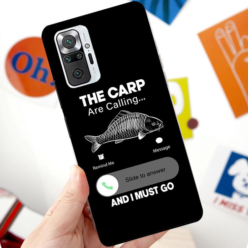 Carp Fish Fishing Rod Case For Xiaomi Redmi Note 12 Pro 11 8 9 10 Pro 9S 10S 11S 12S Redmi 12C 10C 9C 10A Cover