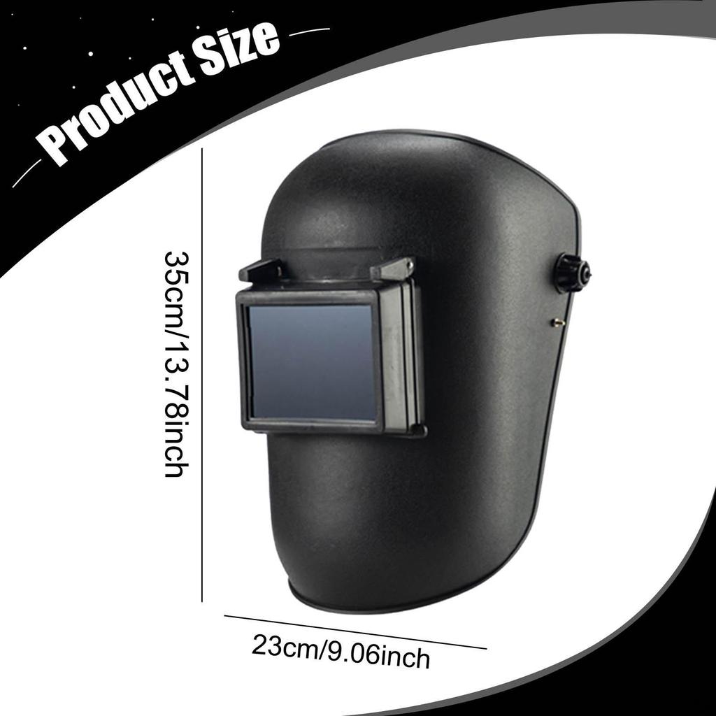 Откидная лицевая маска для сварки, удобная и обеспечивающая защиту глаз, широкий обзор, ударопрочная, с углом обзора 180°.