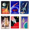 Ussr Soviet Propaganda Poster Space Program Cccp Rocket Russia Metal Plaque Poster Retro Custom Customize Tin Sign Poster