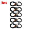 5Pcs Outdoor Camping S Type Carabiner With Lock Mini Keychain Hook Anti-Theft