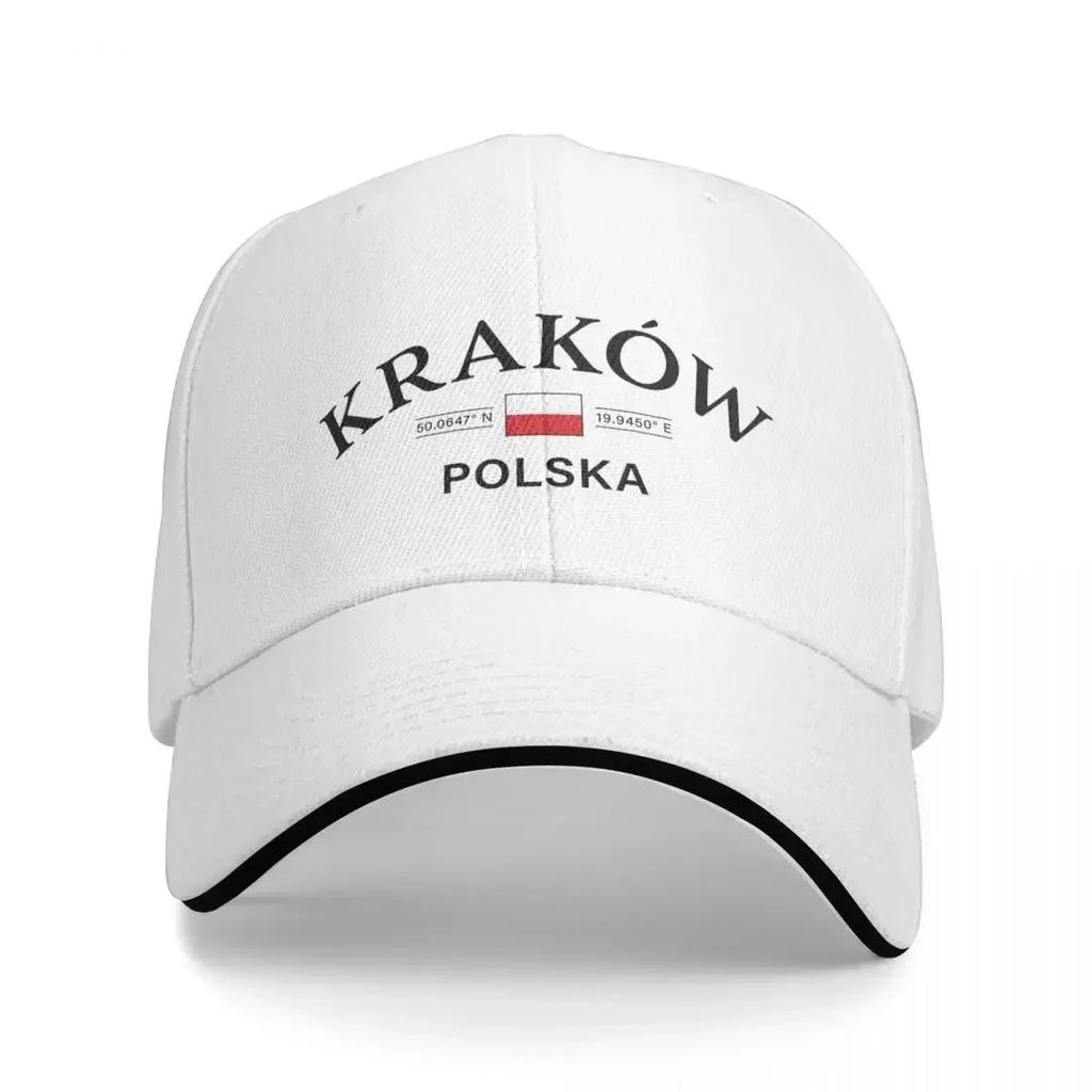 Krakow Polska (Cracow Poland) Polish Coordinates Baseball Cap Golf Hat Trucker Hat Golf Hat Unisex Womens Beach Outlet  Unisexs