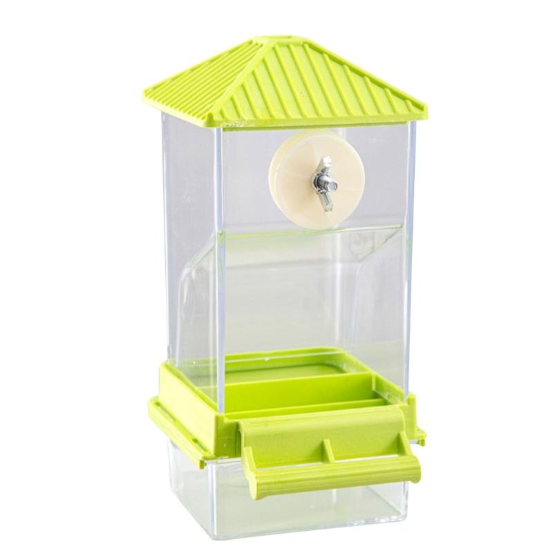Automatic Bird Food Dispenser Container Hanging Parrots Feeder for Parakeets and Small Bird with Transparent Design