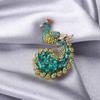 Full Shiny Peacock Brooch Green Jewelry