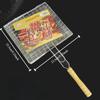 1pc Stainless Steel Foldable And Thickened Barbecue Net Rack With Large Capacity For Grilling Chicken BBQ Grilling Basket