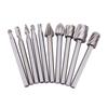 10pcs High Speed Steel Burrs Rotary Files Woodworking Carving Tool Set 3mm Round Shank