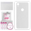 apgo Protective Skin Sticker for the Back Compatible with Motorola Moto E6, Wrap Film, Foil, Vinyl - Pattern Transparent Carbon