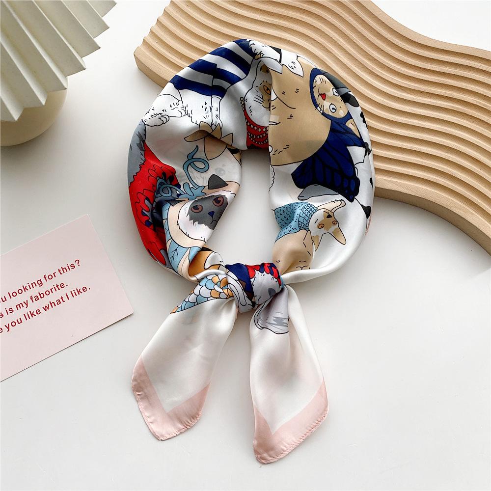 Fashion Decoration Scarf Hairband Tie Hair 70 Small Square Scarf Silk Scarf Women'S Spring And Autumn Versatile Small Scarf Professional Scarf