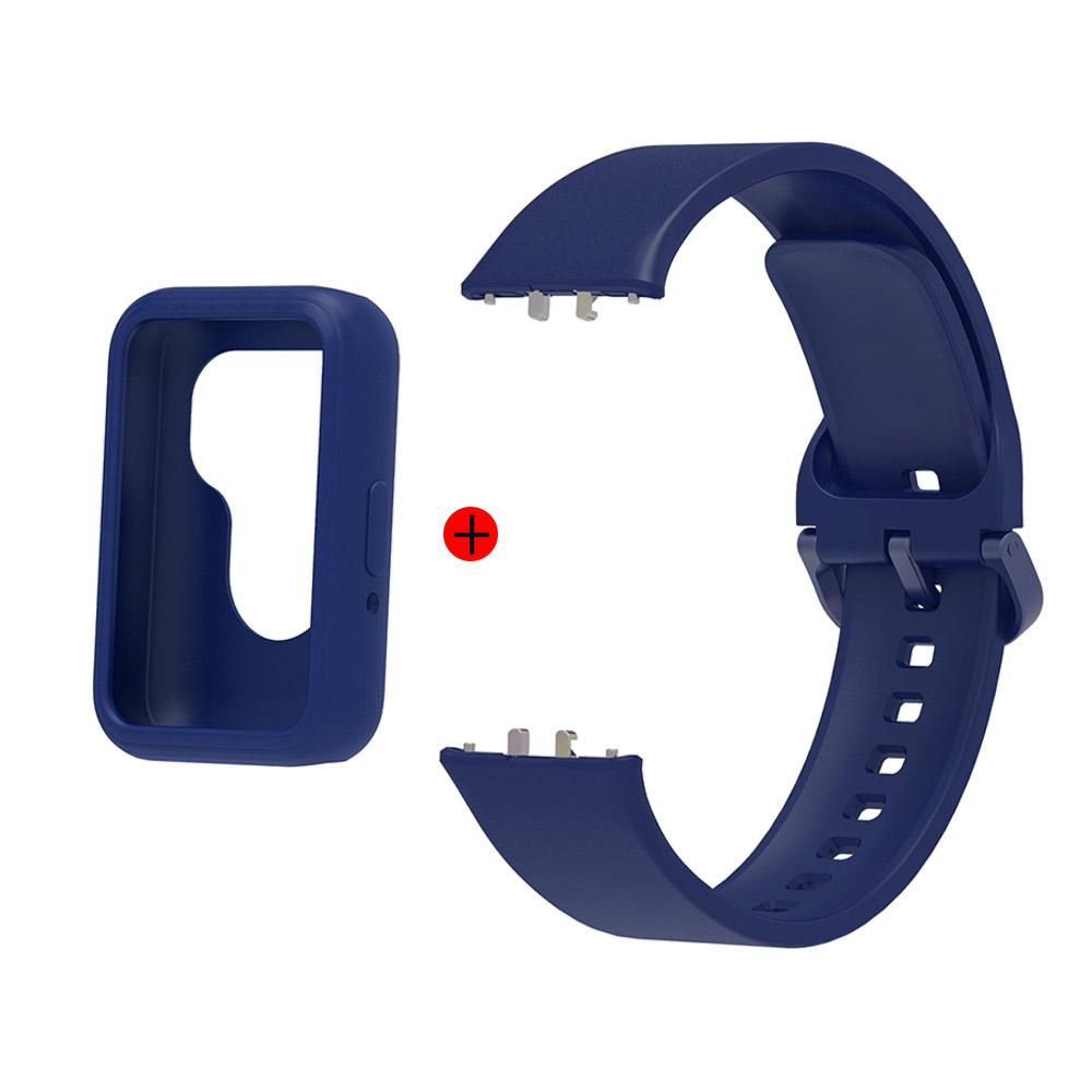 Silicone Strap For Samsung Galaxy Fit 3 Rubber Watchband With Case 2-in-1 Wristband Watch Accessories Correa