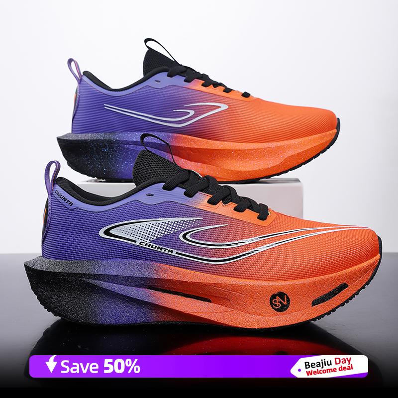 Мужские кроссовки для бега Карбоновая пластина Специальные Марафонские Спортивные Дышащие Легкие Женские Удобные Нескользящие Повседневные Кроссовки