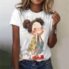Summer Round Neck 3D Anime Girl Printed Top Fashionable Casual Short Sleeved Women's T-shirts