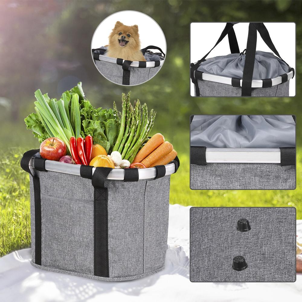 Велосипедная съемная велосипедная передняя парусиновая корзина, сумка-переноска для домашних животных, рама из алюминиевого сплава, съемная корзина