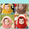 Dog Ears Knitted Cap With Scarf Autumn Winter Keep Warm Hat Breathable Fashion