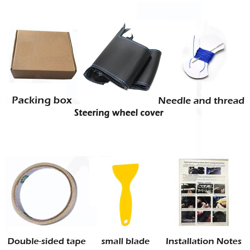 Черные чехлы на руль из искусственной кожи ручной работы для Ssangyong Rexton Rexton W