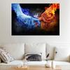 Nordic Modern Fire and Water Hands Posters and Prints Abstract Painting Wall Poster Pictures For Living Room Home Decoration