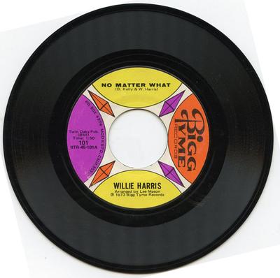 7-дюймовая пластинка WILLIE HARRIS - No Matter What / On Account Of Beca 101 Bigg Tyme Recor 1973 US Фолк Б/У