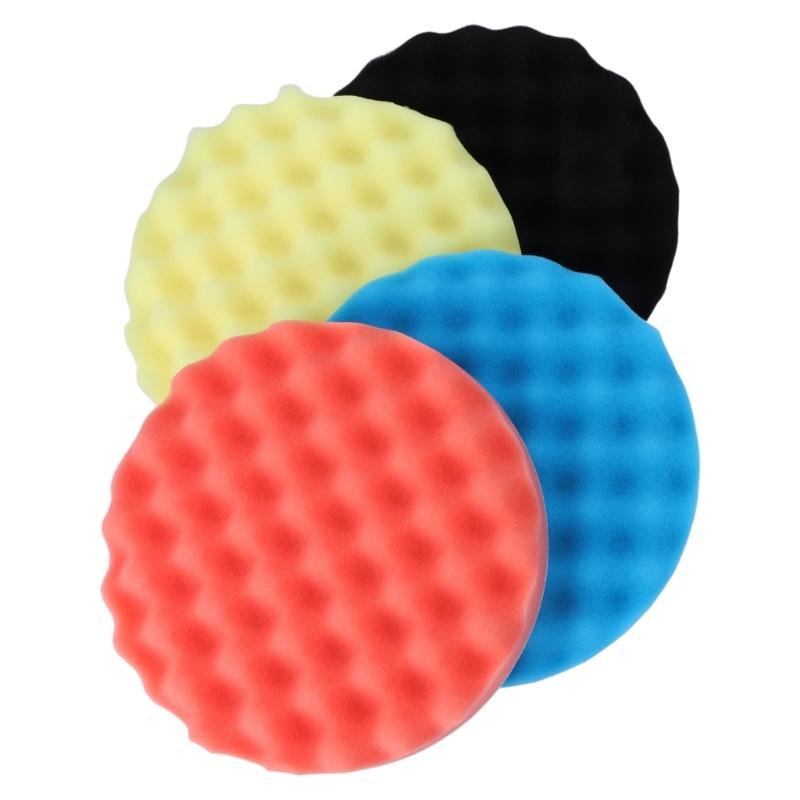 4Pcs Car Polishing Pad Kit 3/4/5/6/7 Inch Self-Adhesive Buffing Wheel Car Detailing Waxing Sponge Pads Auto Care Cleaning Tool