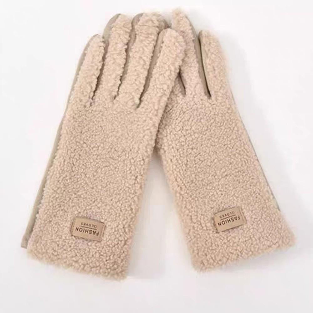 Windproof Keep Warm Gloves Imitation Fleece Mittens New Full Finger Gloves  Outdoor