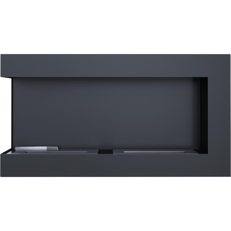 Wall mounted Bioethanol fireplace DELTA 900 TÜV left-sided with decorative stones set