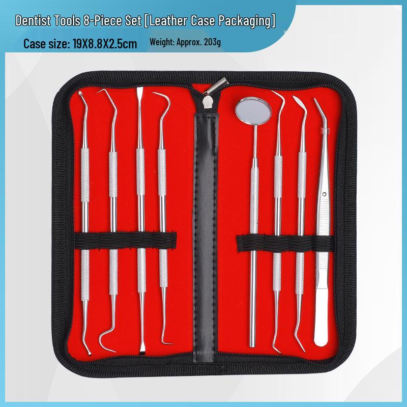 Набор стоматологических инструментов: Двусторонний зонд из нержавеющей стали, ротовое зеркало и набор для чистки зубов