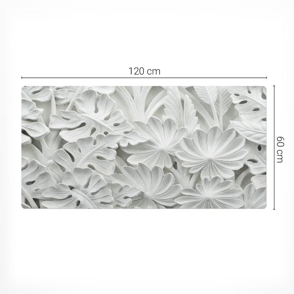 Winylowa Mata Biurkowa Ze Stylowym Nadrukiem Kwiatowy Relief 120X60 Cm