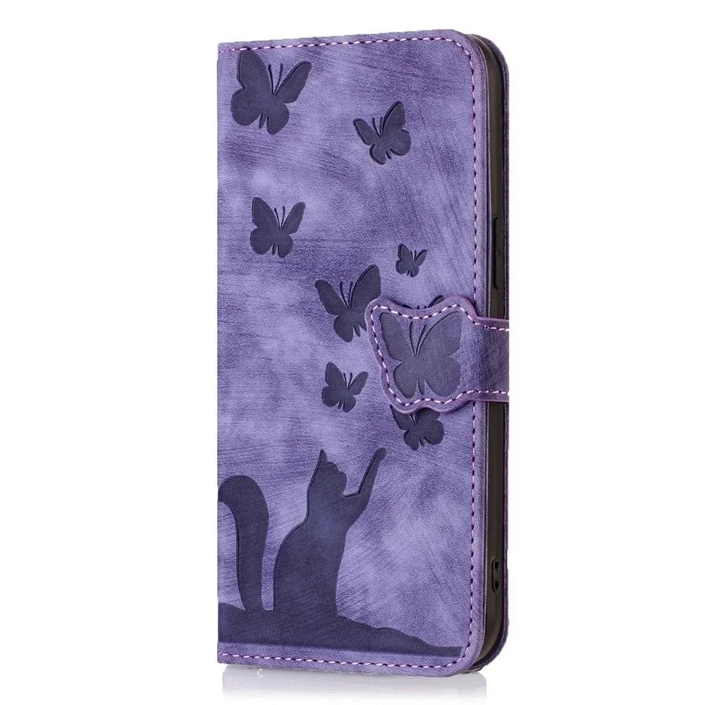 Кожаный чехол-книжка для Funda Samsung Galaxy S25 Edge S24 Ultra S23 Plus S21 FE Чехлы Милый Кот Домашние Животные Кошелек Задняя Крышка Телефона Женские