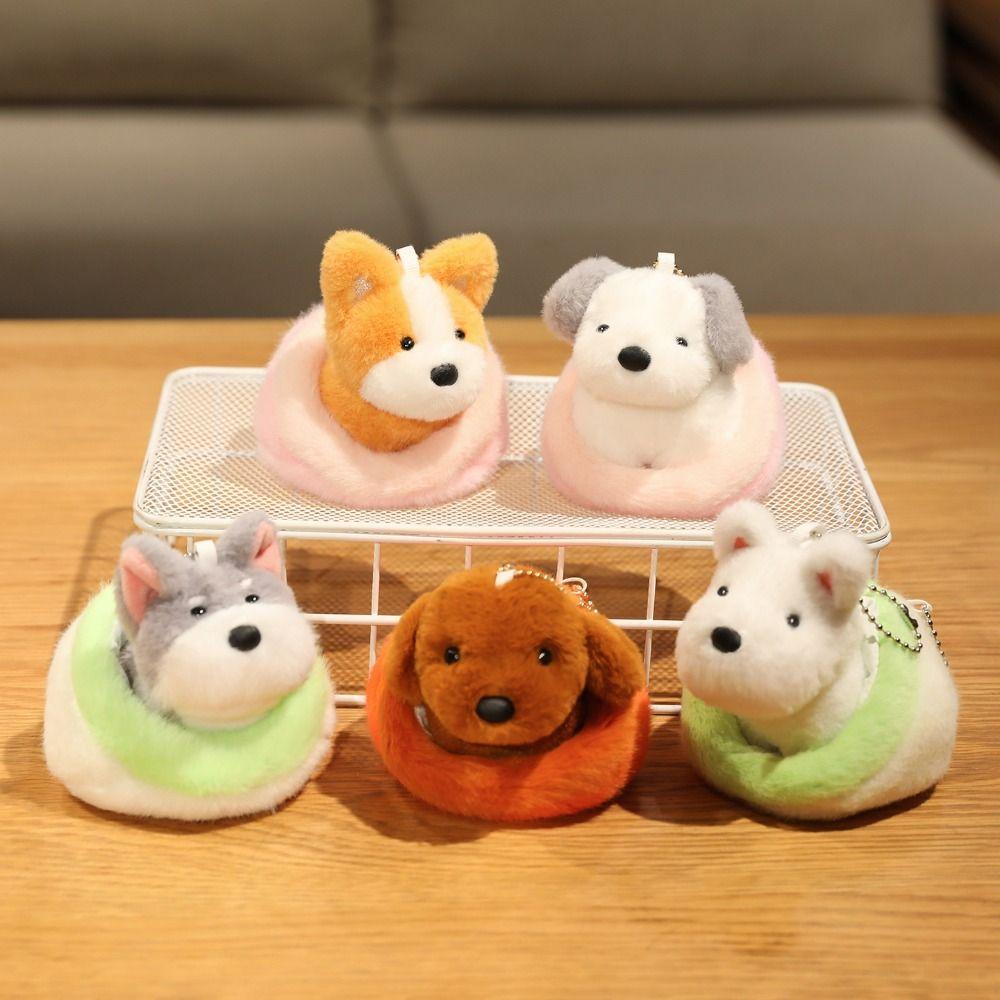 Bag Charm Corgi Doll Plush Toy Puppy Dolls Schnauzer Plush Pendant  Christmas Gift
